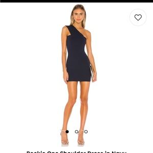 Rockie One Shoulder Dress in Navy
superdown